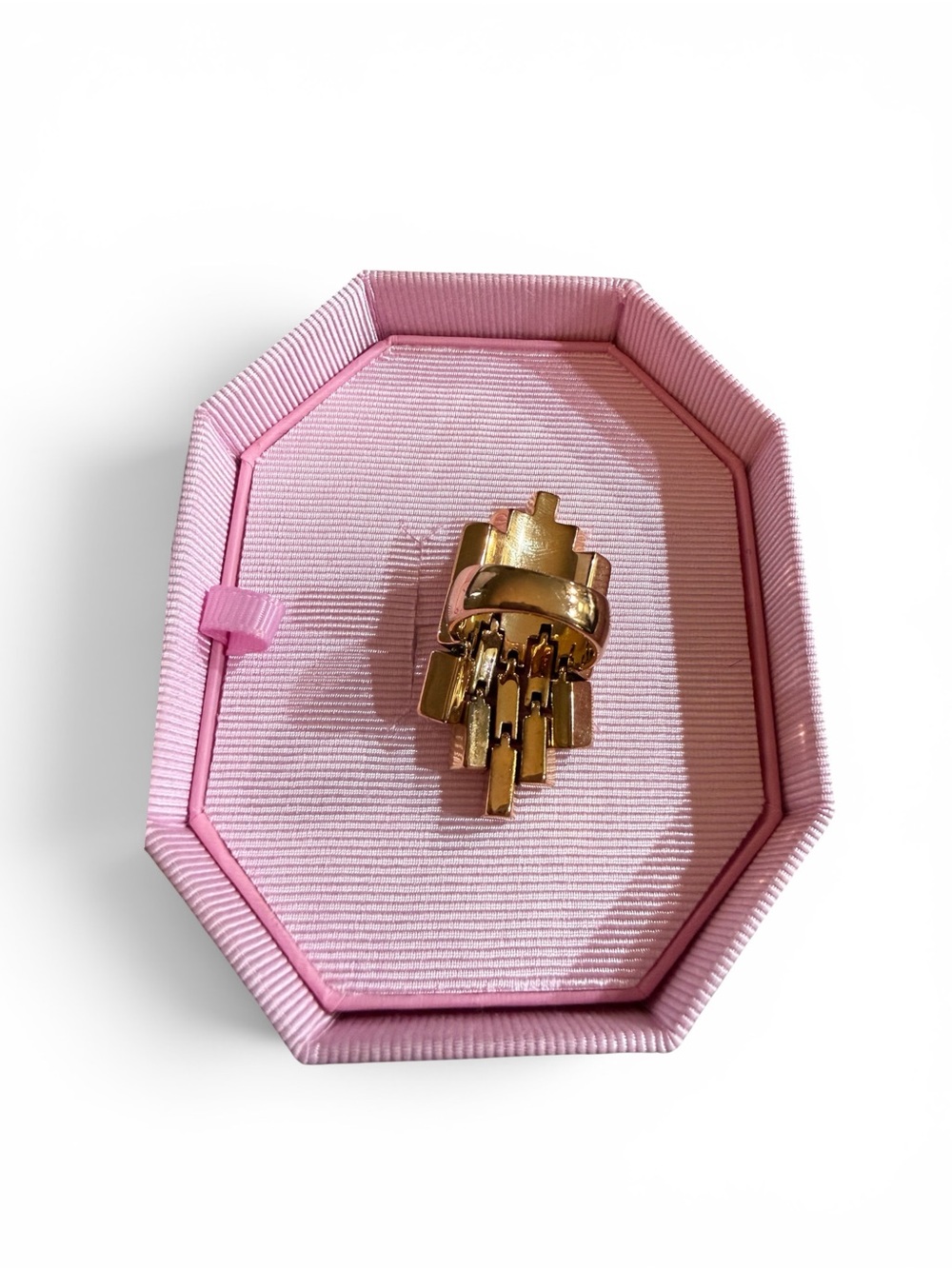 Swarovski Gold Baguette Cluster Ring - Picture 2 of 3